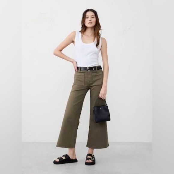 Banana Republic Pants - BANANA REPUBLIC WIDE-LEG HIGH-RISE POCKET CROPPED JEAN NWT Sz 35 inseam 20” Tall